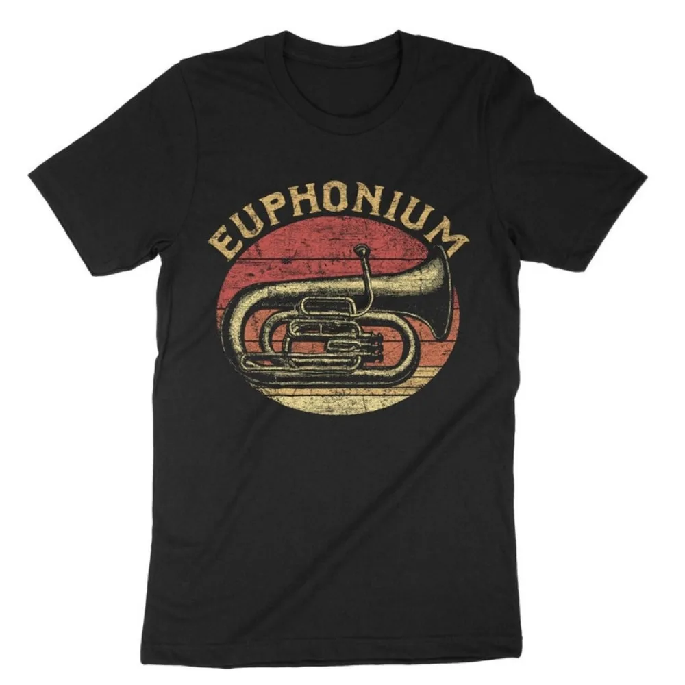 Musical Instruments Cartoon - Funny Euphonium Vintage Men's Tshirt Vintage