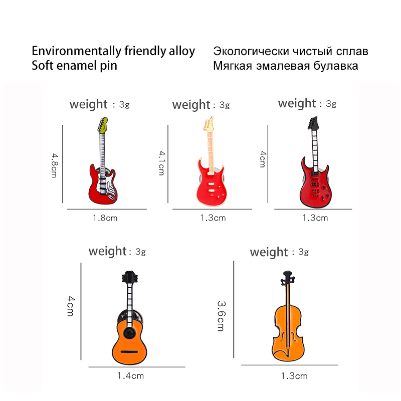Pins Custom Bass Guitar Brooch - Musical Instruments Cartoon review and price