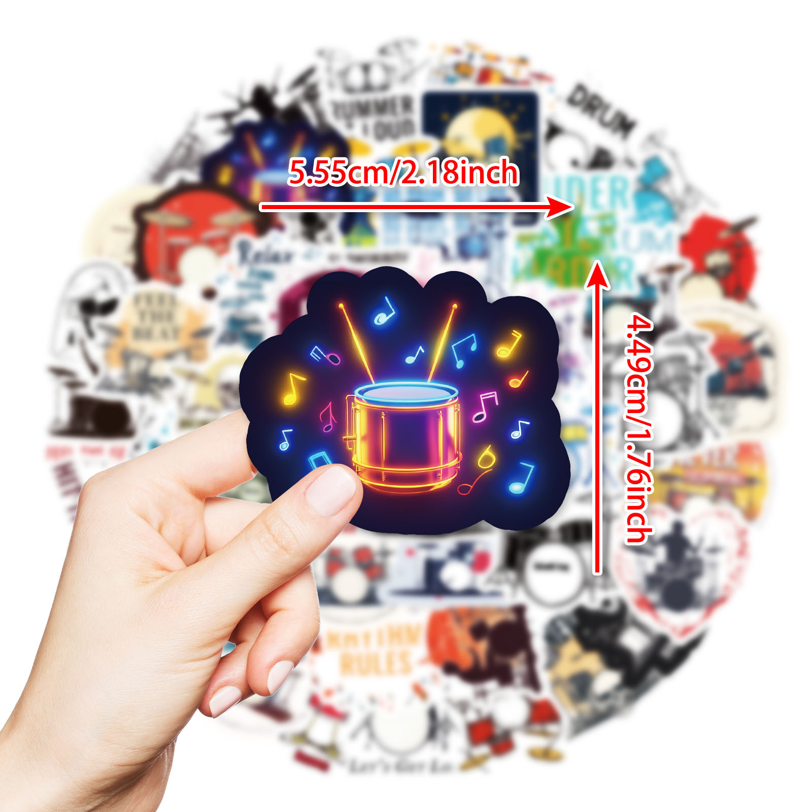 10/50PCS Drum Cartoon Stickers - Musical Instruments Cartoon review and price