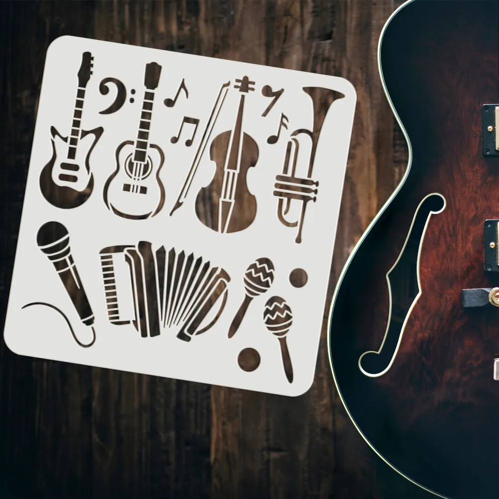 2pcs Musical Instruments Stenc - Musical Instrument In Drawing review and price