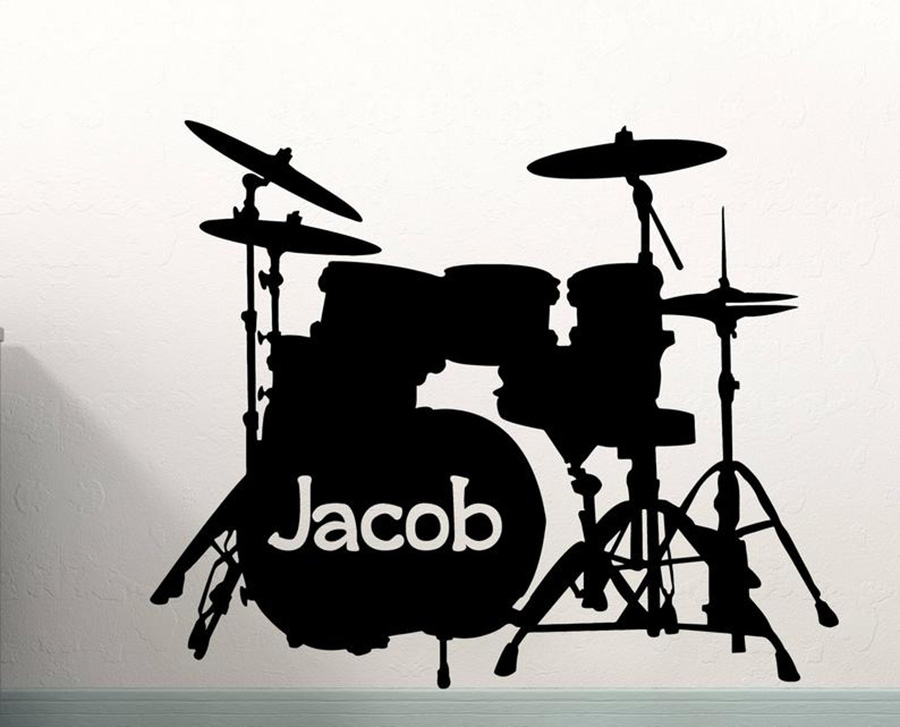Drum Set Wall Decal Custom Nam - Musical Instrument And Names review and price